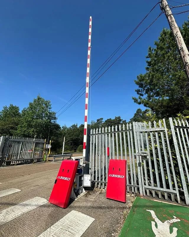 Automatic barrier gate installed at a commercial site entrance
