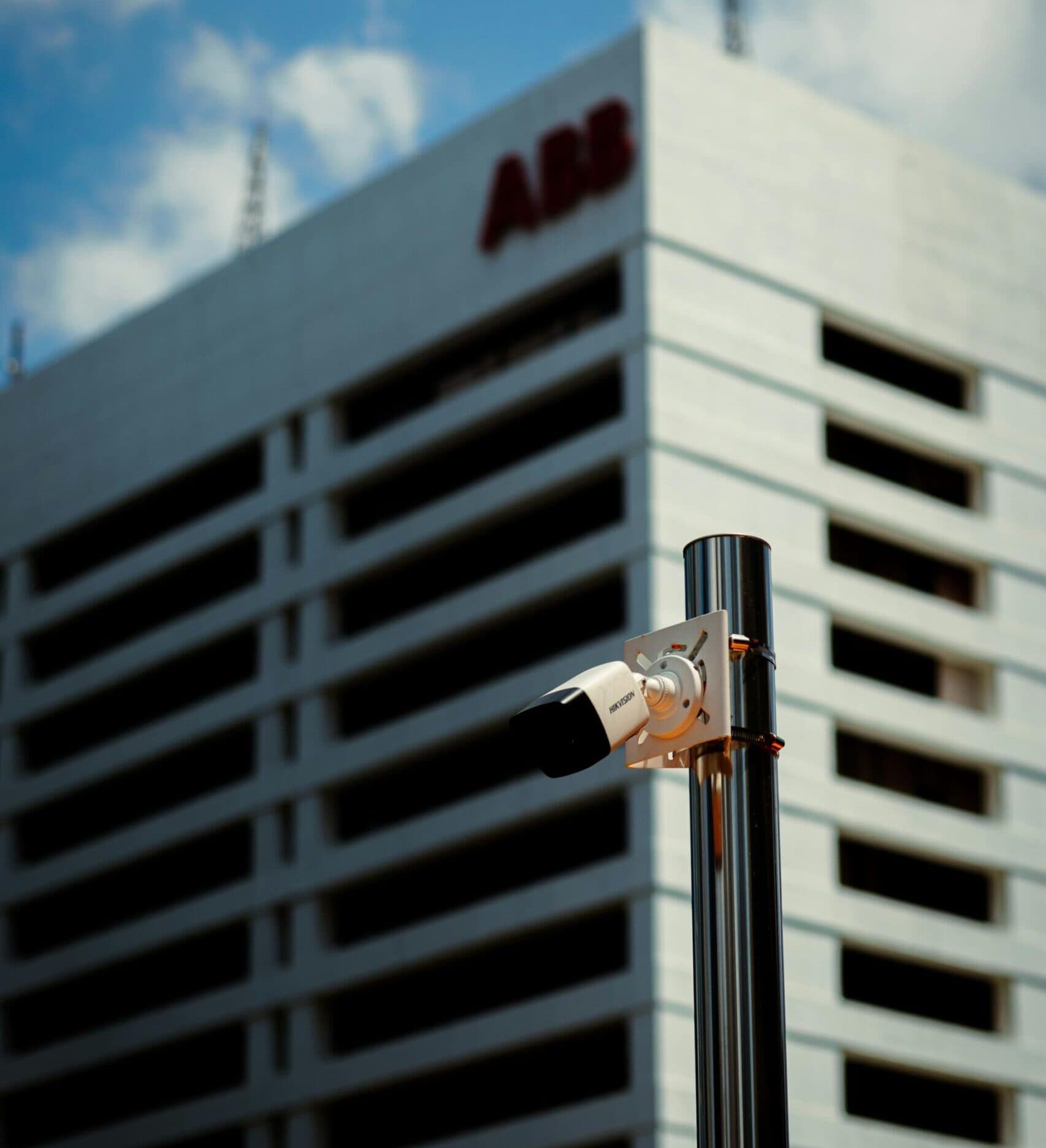 HIKVISION CCTV camera installed on a pole