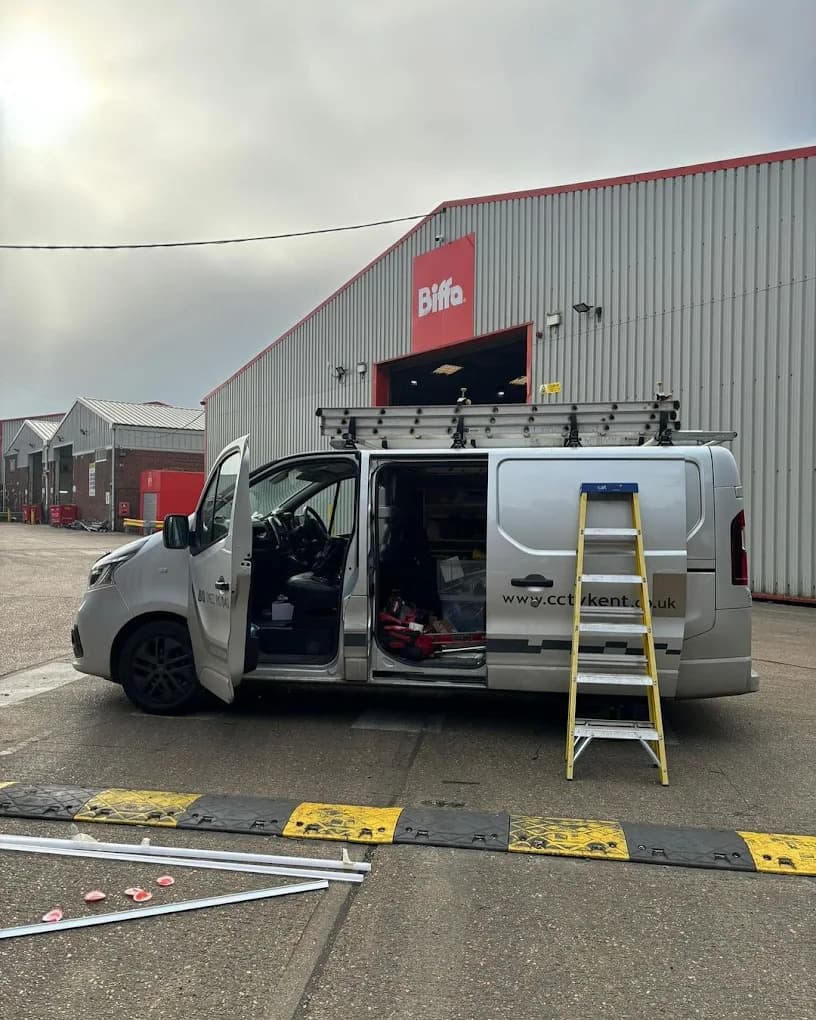Bespoke AVS van on site at a commercial installation